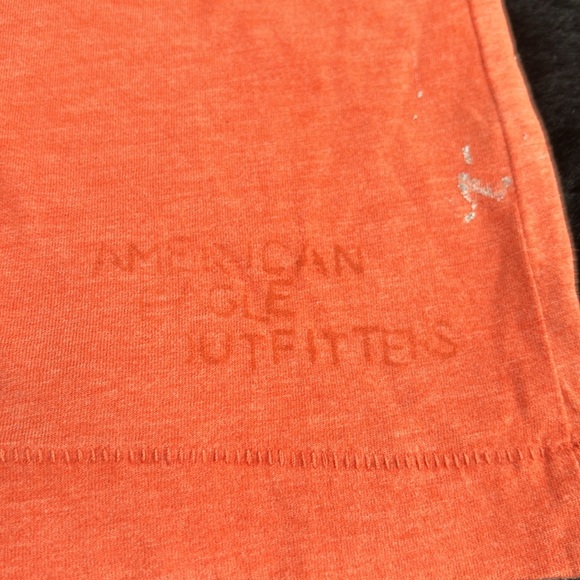 American Eagle Outfitters Tops - American Eagle Outfitters Orange Distressed SS Tee AEO Embossed Letters L